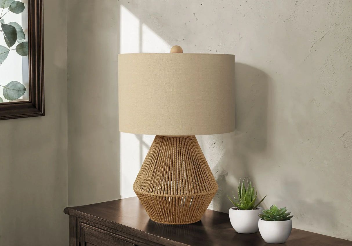 Lighting, Table Lamp, Rope, Resin, Transitional - Brown - Furniture Home Direct