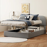 Upholstered Platform Bed With Hydraulic Storage System - Furniture Home Direct