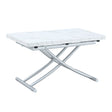 Modern Minimalist Multifunctional Lift Table With Metal Legs - White / Silver - Furniture Home Direct