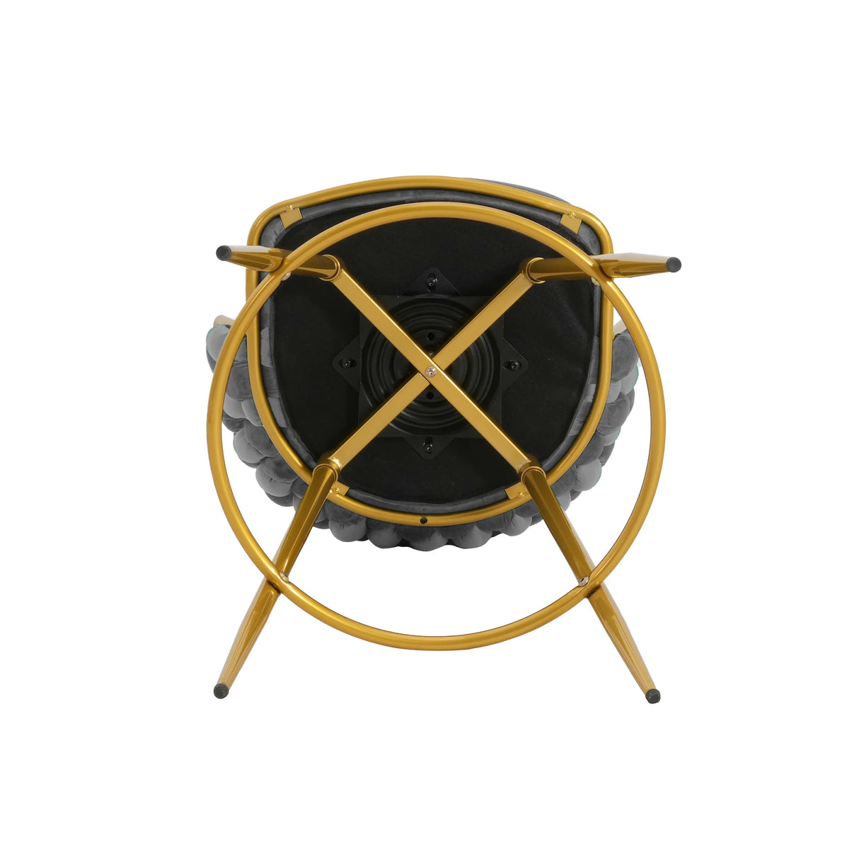 Bar Stools Set Of 2 Swivel Counter Height Gold Frame Grey - Furniture Home Direct