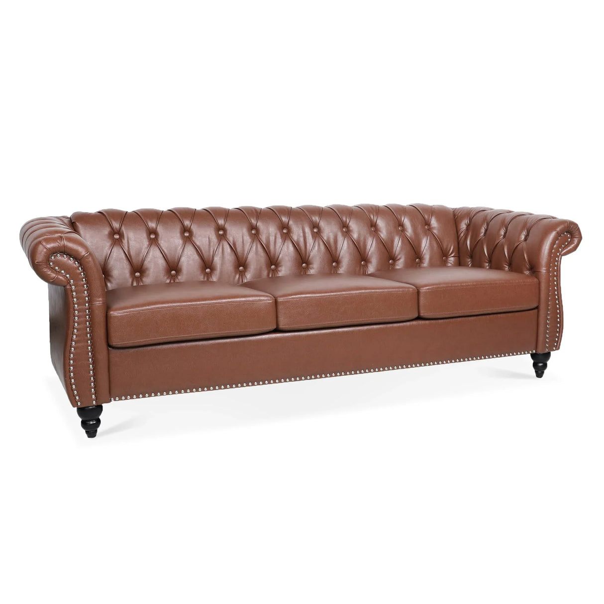 Rolled Arm Chesterfield 3 Seater Sofa - Furniture Home Direct
