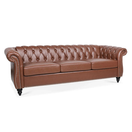 Rolled Arm Chesterfield 3 Seater Sofa - Furniture Home Direct