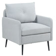 Contemporary Accent Chair With Metal Legs, Comfy Chenille Fabric Armchair - Furniture Home Direct