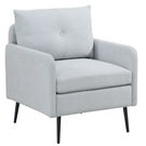 Contemporary Accent Chair With Metal Legs, Comfy Chenille Fabric Armchair - Furniture Home Direct