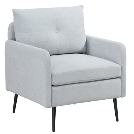 Contemporary Accent Chair With Metal Legs, Comfy Chenille Fabric Armchair - Furniture Home Direct