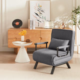 Convertible 5 In 1 Folding Chair Bed With Adjustable Backrest & Pillow Linen - Furniture Home Direct