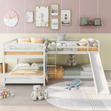 L-Shaped Bunk Bed With Slide And Short Ladder - Furniture Home Direct