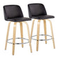 Toriano - Contemporary Fixed-Height Counter Stool With Swivel And Round Footrest (Set of 2) - Furniture Home Direct