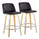 Toriano - Contemporary Fixed-Height Counter Stool With Swivel And Round Footrest (Set of 2) - Furniture Home Direct