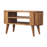 Stripe Media Unit - Oak - Furniture Home Direct