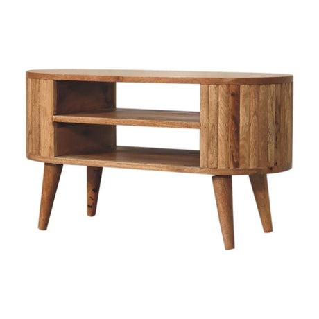 Stripe Media Unit - Oak - Furniture Home Direct