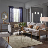 Metal Rectangle Coffee Table With Tempered Glass Top - Bronze - Furniture Home Direct