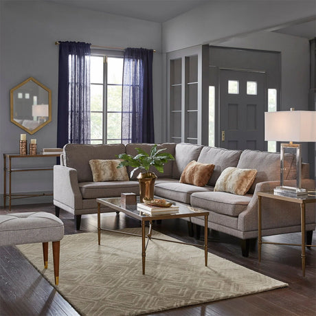 Metal Rectangle Coffee Table With Tempered Glass Top - Bronze - Furniture Home Direct