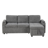 Convertible L Shaped Sofa Couch With Storage, Cup Holders, USB Ports - Furniture Home Direct