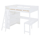 Modern Loft Bed With Desk And Shelves - Furniture Home Direct
