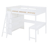 Modern Loft Bed With Desk And Shelves - Furniture Home Direct