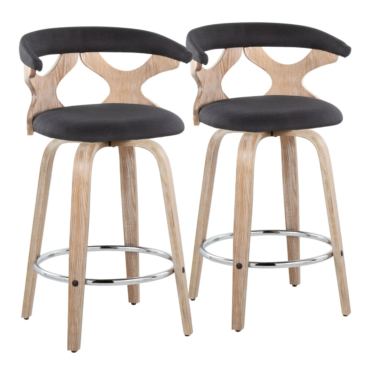Gardenia - Mid Century Modern Fixed Height Counter Stool With Swivel (Set of 2) - Furniture Home Direct