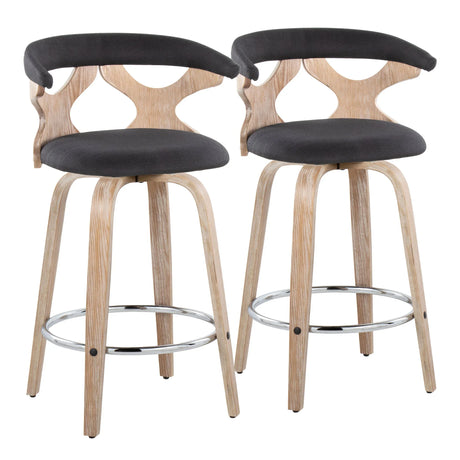 Gardenia - Mid Century Modern Fixed Height Counter Stool With Swivel (Set of 2) - Furniture Home Direct
