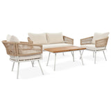 4-Piece Boho Patio Set - Beige - Furniture Home Direct