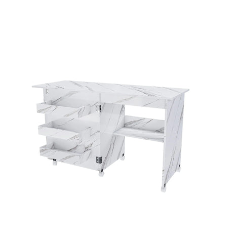 4 In 1 Folding Sewing Table With Lockable Wheels, Multi Functional Craft Station - White - Furniture Home Direct