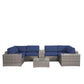 Modern Patio Rattan Sectional Set With Cushions - Furniture Home Direct