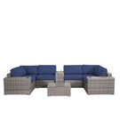 Modern Patio Rattan Sectional Set With Cushions - Furniture Home Direct