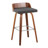 Maya - Mid Century Modern Fixed Height Barstool With Swivel With Square Footrest (Set of 2) - Furniture Home Direct