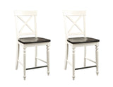 Mountina - 24" Tall Bar Stools (Set of 2) - Brown / White - Furniture Home Direct