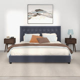 Donald - Mid-Century Modern Upholstered Platform Bed - Furniture Home Direct