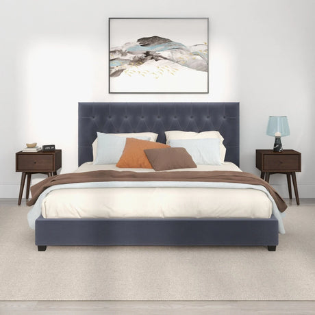 Donald - Mid-Century Modern Upholstered Platform Bed - Furniture Home Direct