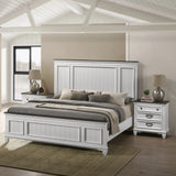 King Bed Set with Nightstands Shiplap Antique White Gray - Furniture Home Direct