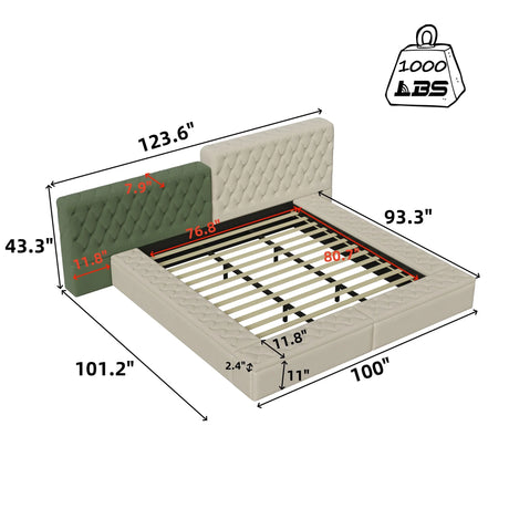 Modern Upholstered Platform Bed With Storage Space, Sturdy And Stable Solid Wood Frame - Furniture Home Direct