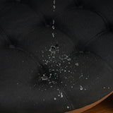 Round Ottoman Coffee Table Oversized Tufted Wood Base Black - Furniture Home Direct