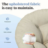 Ergonomic Wicker Chair With Cloud Thick Density Cushion, 3 Proof Cover High Capacity Iron Frame Fluid 360° Swivel - Furniture Home Direct
