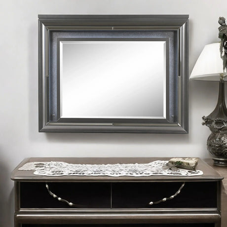 Sawyer - Metallic Mirror With LED - Gray - Furniture Home Direct