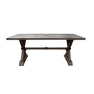 Modern Outdoor Dining Table With X Shaped Legs, Umbrella Hole