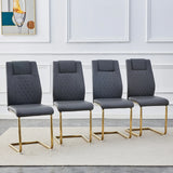 Gray Dining Chairs with Faux Leather & Diamond Stitching - Furniture Home Direct
