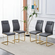 Gray Dining Chairs with Faux Leather & Diamond Stitching - Furniture Home Direct