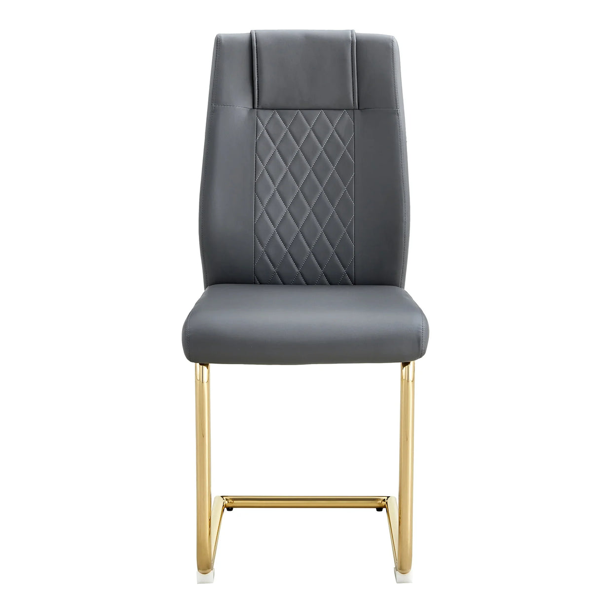 Gray Dining Chairs with Faux Leather & Diamond Stitching - Furniture Home Direct