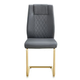 Gray Dining Chairs with Faux Leather & Diamond Stitching - Furniture Home Direct