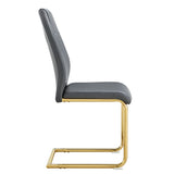 Gray Dining Chairs with Faux Leather & Diamond Stitching - Furniture Home Direct