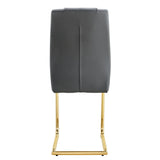 Gray Dining Chairs with Faux Leather & Diamond Stitching - Furniture Home Direct