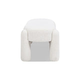 Hugo - Oval Fully Upholstered Bench - Milk Cream White - Furniture Home Direct