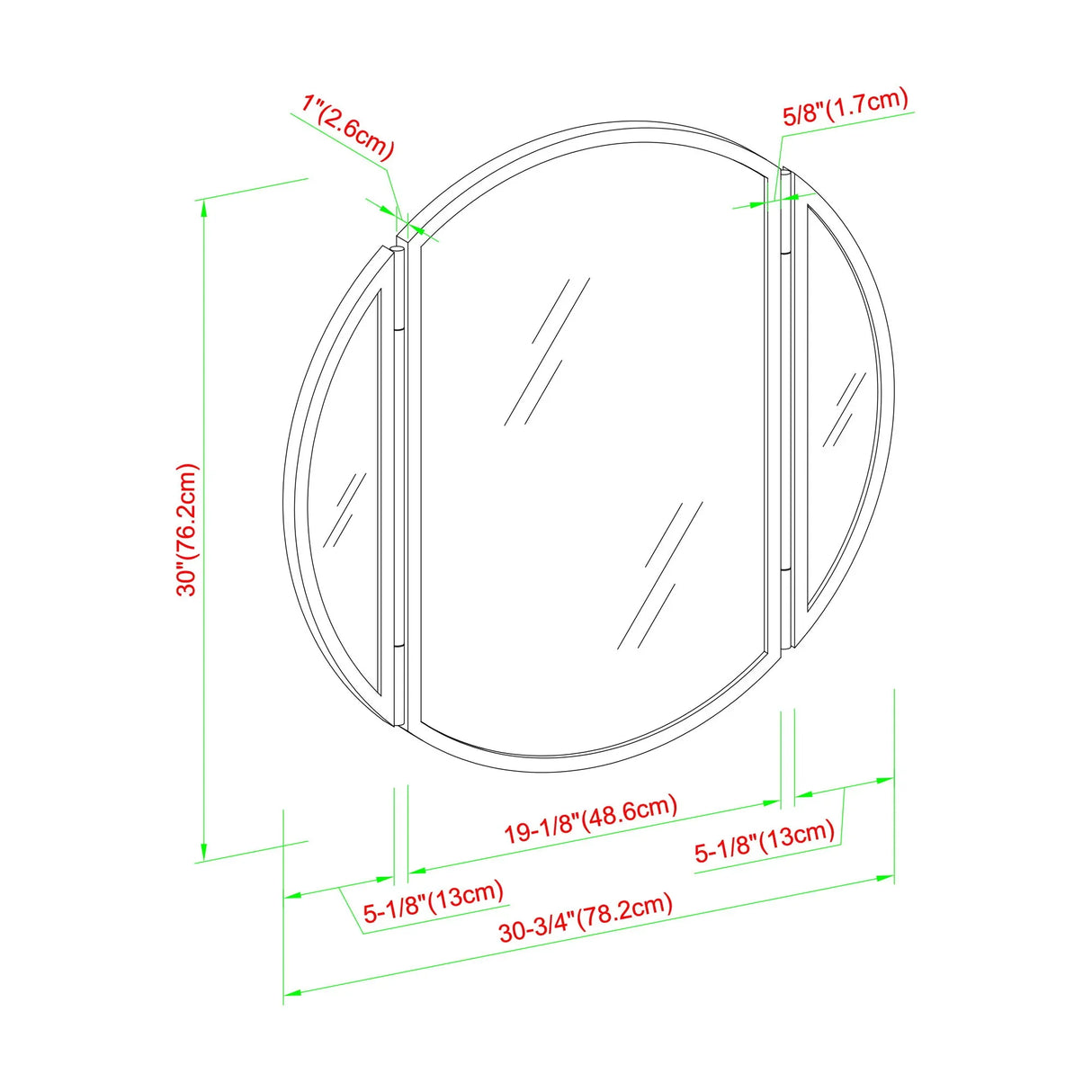 Modern Hinge Round Wall Mirror - Black - Furniture Home Direct