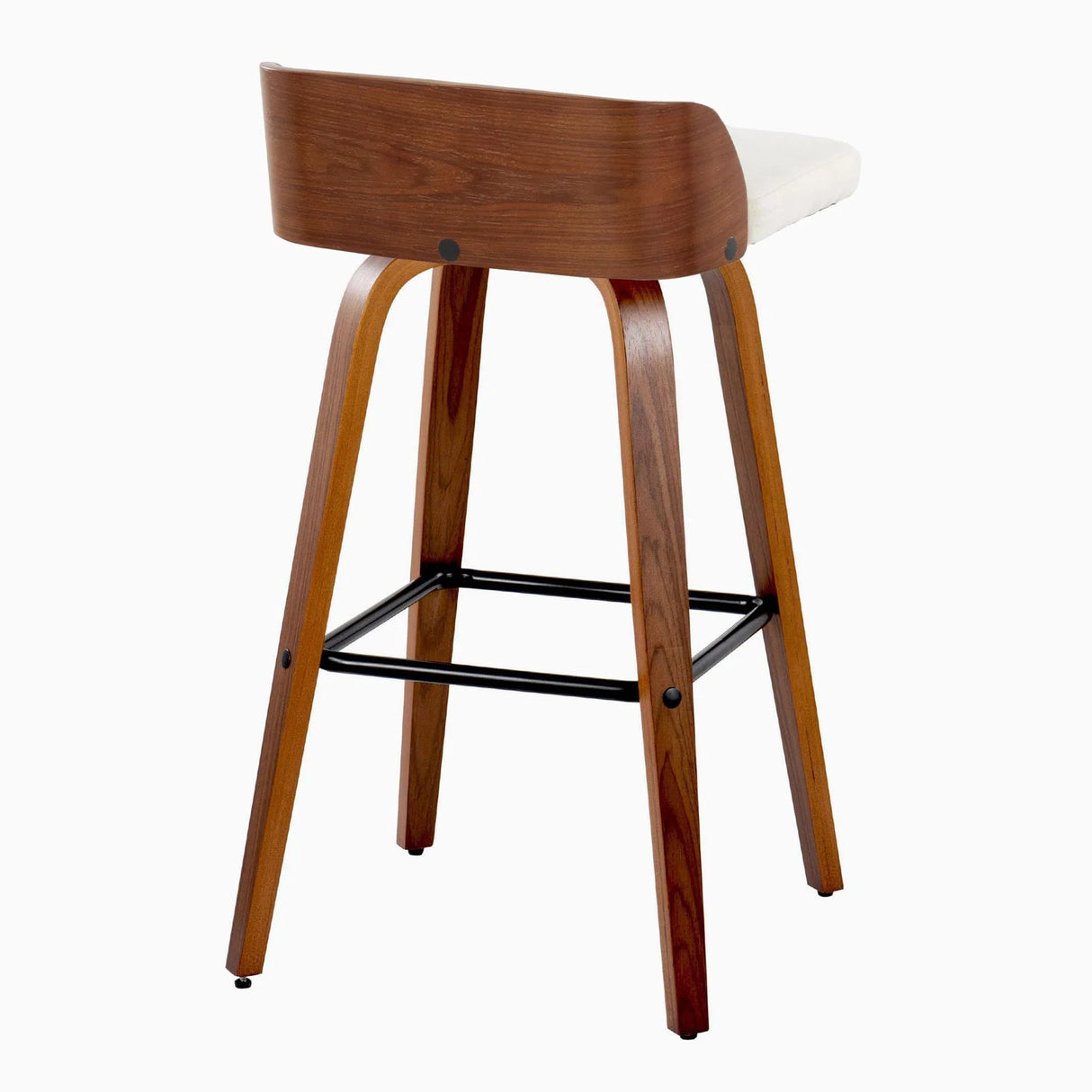 Maya - Mid Century Modern Fixed Height Barstool With Swivel And Square Footrest (Set of 2) - Furniture Home Direct