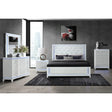 King Bedroom Set Modern Rubberwood Solid Wood Finish White - Furniture Home Direct
