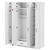 Contemporary 4 Door Wardrobe With 1 Drawer And Top Cabinet - Furniture Home Direct