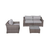Outdoor Wicker Conversation Set With Cushions, All Weather - Furniture Home Direct