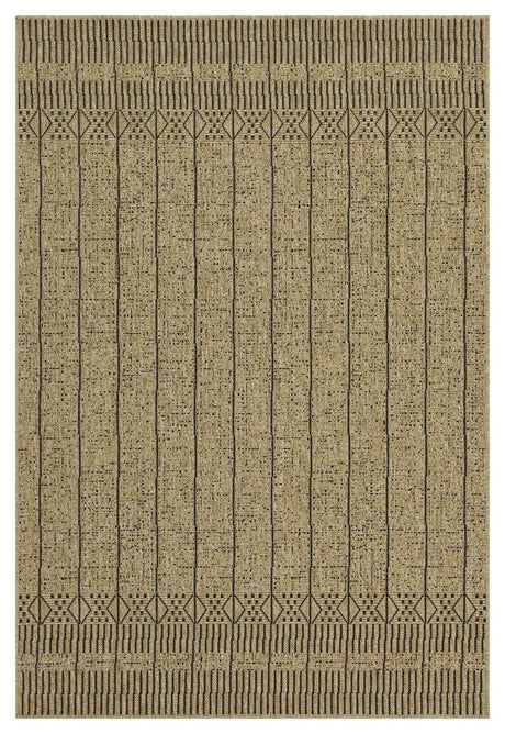 Earth - 7'10" X 10'3" Polypropylene, Indoor, Outdoor Area Rug - Jute / Black - Furniture Home Direct