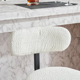 Counter Height Bar Stool Swivel Fabric Upholstery White - Furniture Home Direct
